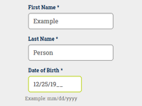 Filling out the account creation form