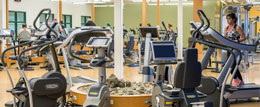 Exercise equipment in the fitness centre at Servus Place